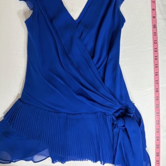 BCBG - Max Azria COLLECTION - Royal Blue Silk Blouse - Picture 7 of 12